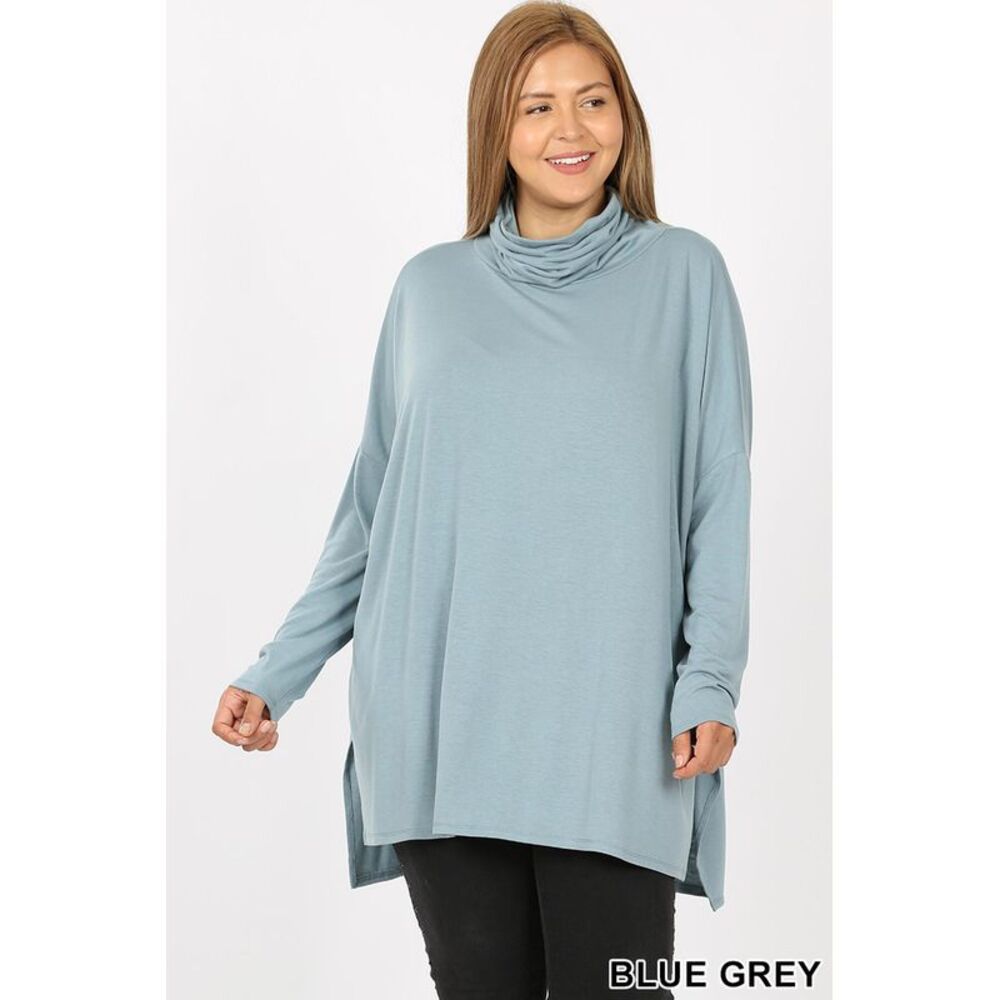 World of Leggings Rayon Cowl Neck Dolman Sleeve Plus Size Top